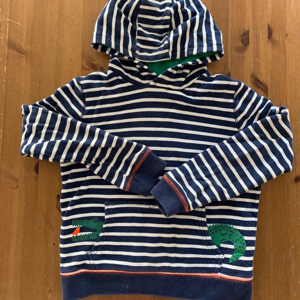 Boden Striped Hoodie | Navy-White | 9/10 yo